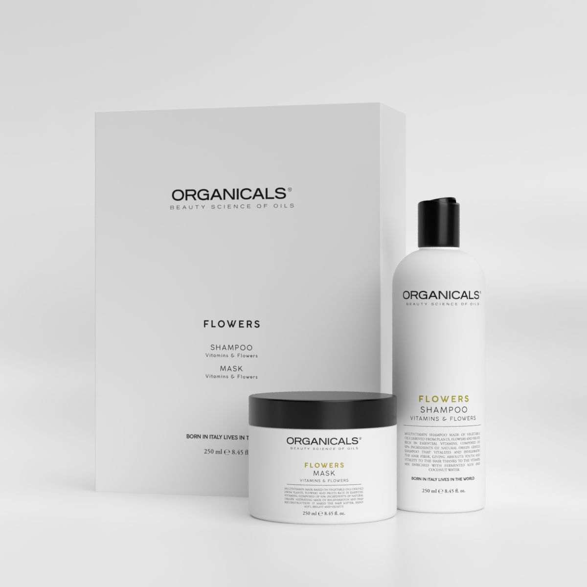 ORGANICALS Flowers Shampoo + Mask Vitamins & Flowers – Комплект за Възстановяване и Жизненост на Коса 2×250 мл