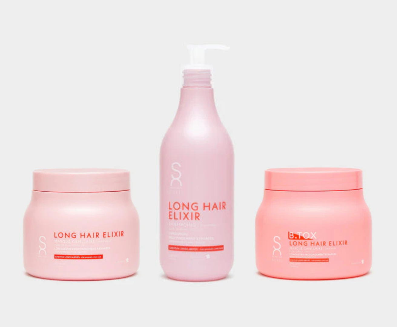 SACHA CARE Long Hair Elixir Възстановяващ Комплект За Дълга Коса – Шампоан 500 мл + Маска 500 мл + Ботокс Маска 500 мл