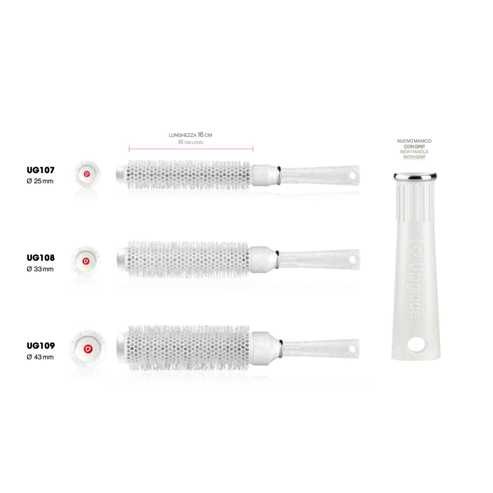Upgrade - UG109 - Nano Silver Ion Long Brush 43 mm - Дълга Термо Четка за Коса 43 мм