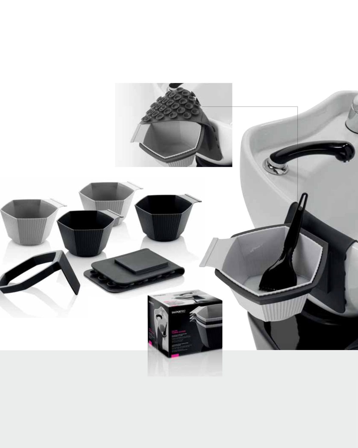 XANIPRO SalonXPro Salon Toning Station – комплект купички за боя със закачане на мивката
