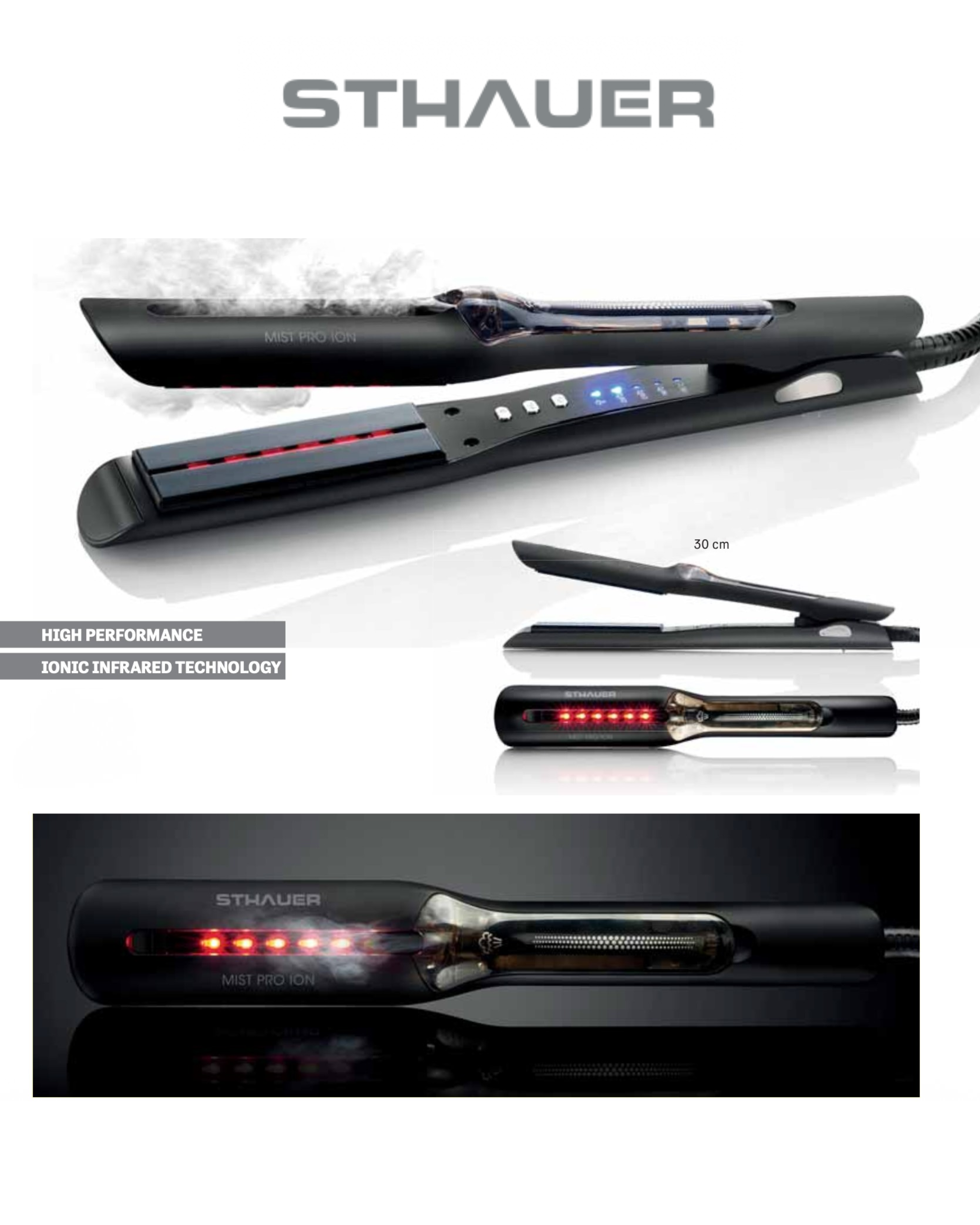 STHAUER Mist Pro Ion – Преса за Коса с Хладна Мъгла и Инфрачервени Лъчи